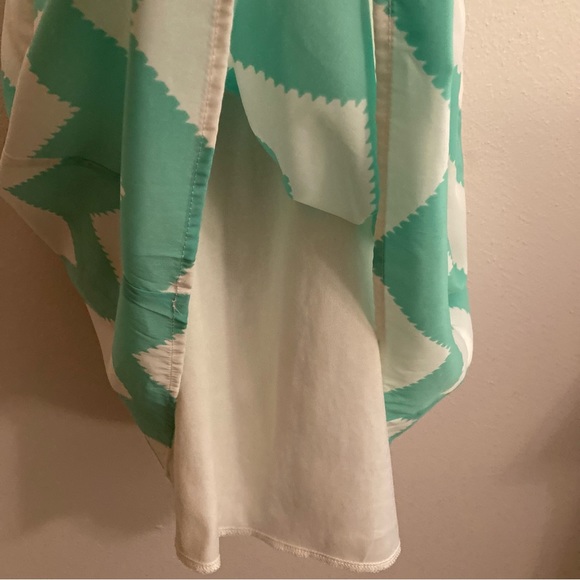 Hello Miss Teal White Chevron Summer Resortwear Coastal Nautical Y2K Beach Dress - Picture 6 of 12